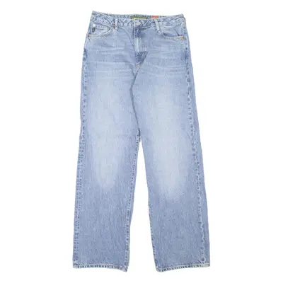 SUPERDRY Mens Jeans Blue Loose Straight Stone Wash W32 L32