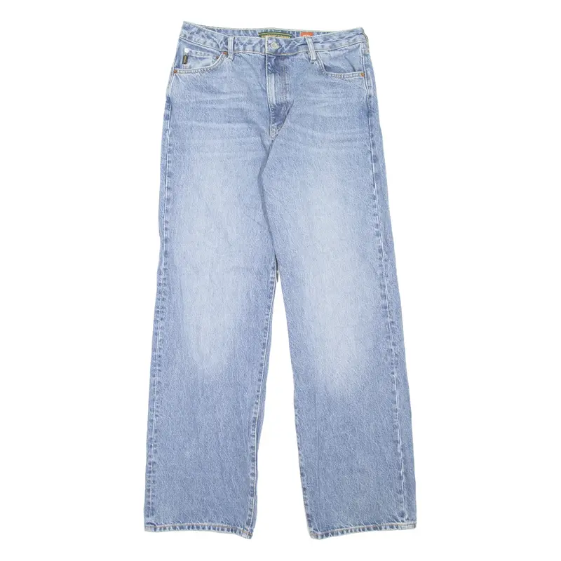 SUPERDRY Mens Jeans Blue Loose Straight Stone Wash W32 L32