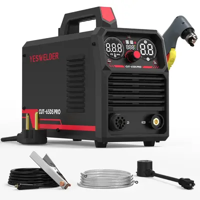 YESWELDER 65Amp 110/220V Non-HF Plasma Cutter, CUT-65DS-PRO Non-Touch Pilot Arc Blowback Plasma Cutting Machine - 2T/4T and 6...