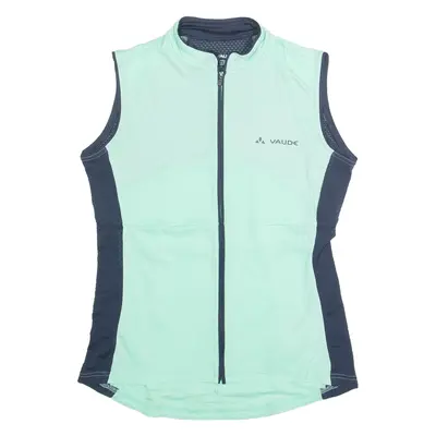 VAUDE Cycling Zip Up Womens Jersey Green Sleeveless High Neck S
