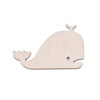 Whale Shape Unfinished Wood Cutouts