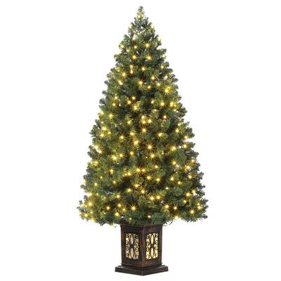 Garvee 4.5ft Artificial Fiber Optic Christmas Tree with 300 LED Lights, 8 Lighting Modes, Pre-Lit Artificial Potted Xmas Tree...