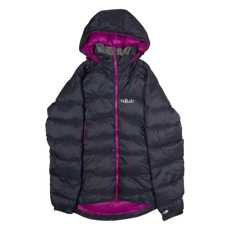 RAB Womens Puffer Jacket Grey Hooded UK 8