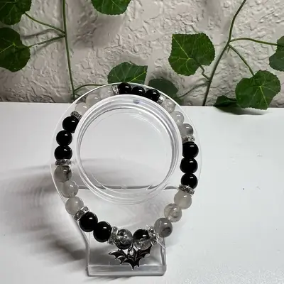 Bat guy bracelet -black and grey
