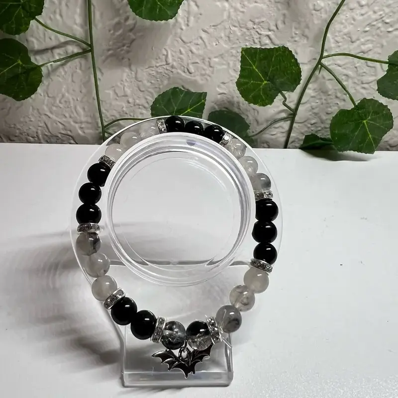 Bat guy bracelet -black and grey