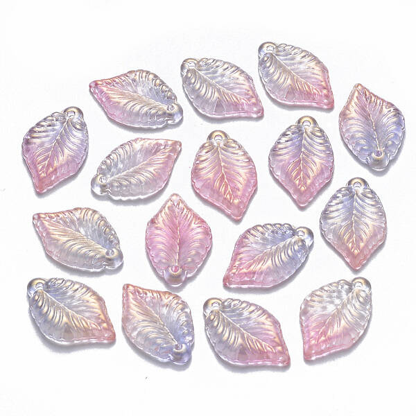 Two Tone Transparent Spray Painted Glass Pendants