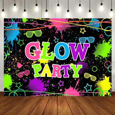 Aperturee Colored Graffiti Glow Party Birthday Backdrop