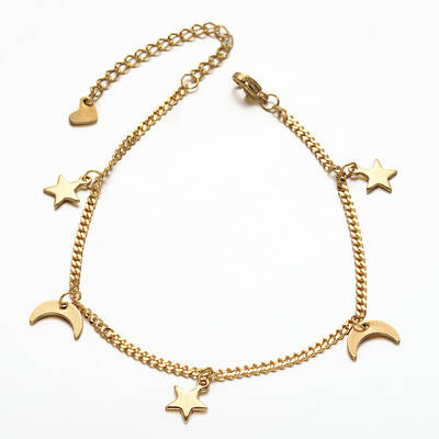 304 Stainless Steel Moon & Star Charm Bracelets