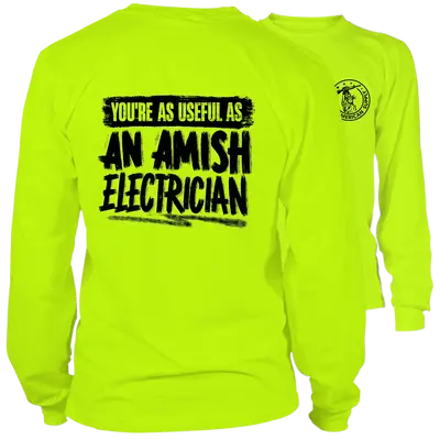 Amish- Long Sleeve Safety Yellow Hi-Vis T-Shirt