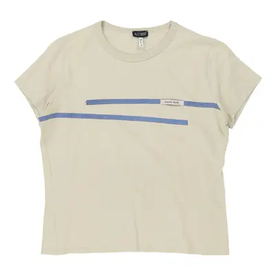 Armani Jeans T-Shirt - Large Cream Cotton | Size: large
