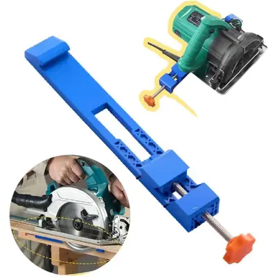 1pcs Adjustable Cutting Machine Base Guide, Electric Circular Saw Milling Positioning Clamp, Precision Wood Cutting Guide, Wo...