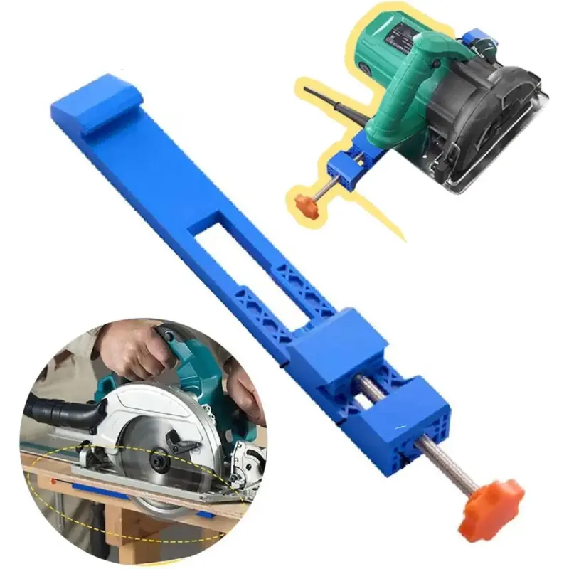 1pcs Adjustable Cutting Machine Base Guide, Electric Circular Saw Milling Positioning Clamp, Precision Wood Cutting Guide, Wo...