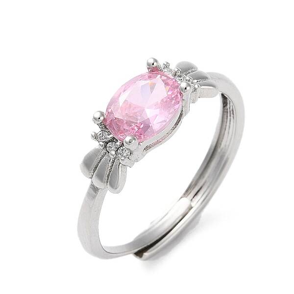 Adjustable Brass with Cubic Zirconia Solitaire Rings