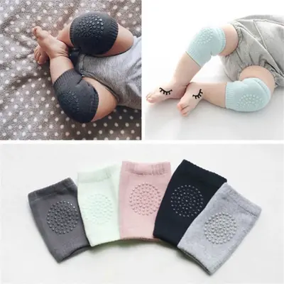 FallFreshness Baby Knee Pads Soft Breathable Knee Protectors Anti-Slip Stretchy Toddler Walker Kneepads for Crawling