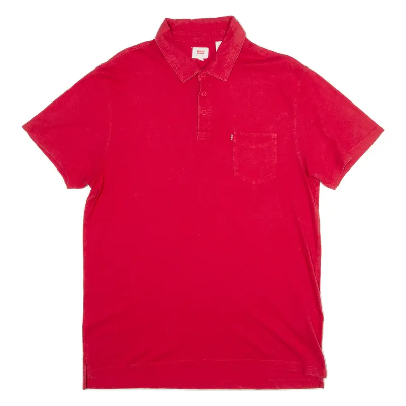 LEVI'S Mens Polo Shirt Red L
