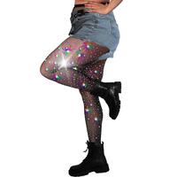 HONENNA 10X Plus Size Strong Ultra Sparkly Rhinestone Fishnet Stockings, Black Tights for Women, Sheer Design, Chic Comfort, ...