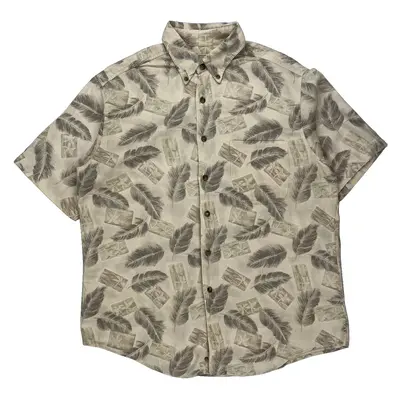 Woolrich Collared Hawaiian Shirt - Large Beige Cotton