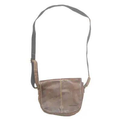 GREEN BURRY Womens Shoulder Bag Brown Leather