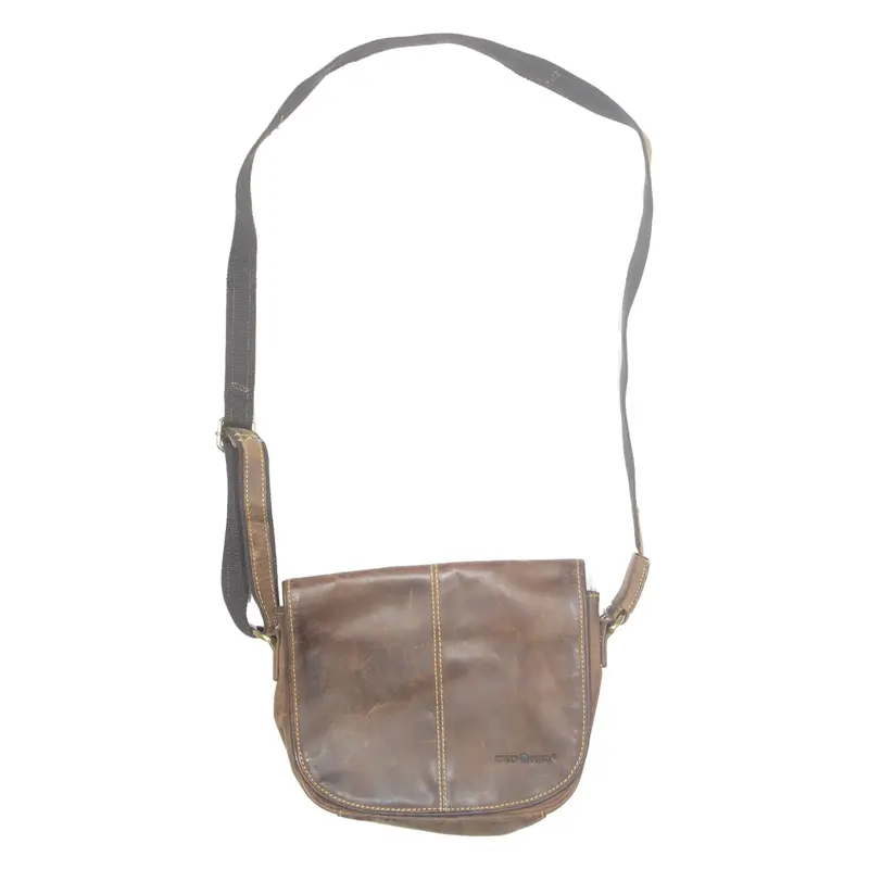 GREEN BURRY Womens Shoulder Bag Brown Leather