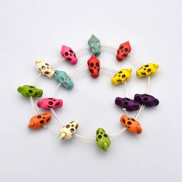 Synthetic Turquoise Skull Beads Strands