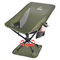 Lumhaw Swivel Portable Chair - Small Compact Collapsible Folding Chair for Adults, Setup in Seconds, for Camping, Travel, Hik...