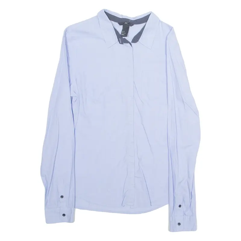 H&M Womens Bardot Shirt Purple Collared Long Sleeve S
