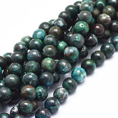 Natural Chrysocolla Azurite Beads Strands