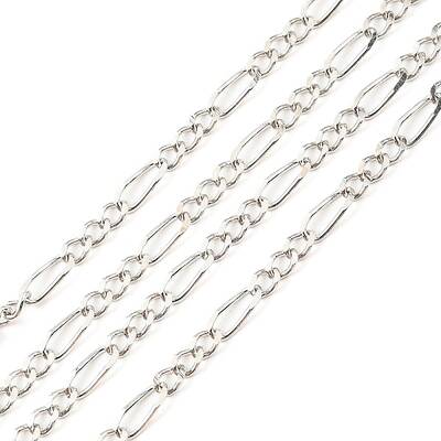 Anti-Tarnish Rhodium Plated 925 Sterling Silver Figaro Chains