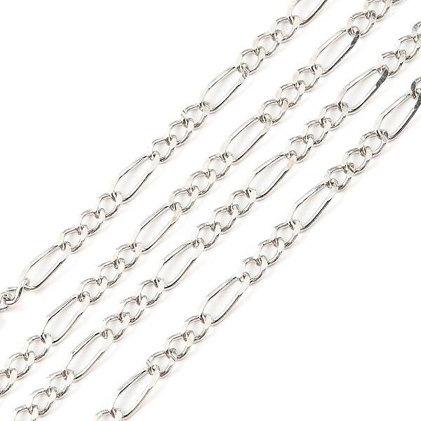 Anti-Tarnish Rhodium Plated 925 Sterling Silver Figaro Chains