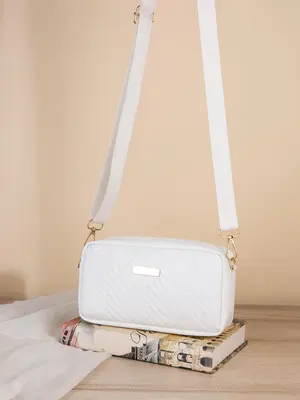 1 Piece Fashion Classic Wavy Quilted Pu Leather Texture Small Square Bag for Women, Daily Commuting Shopping Versatile Zipper...