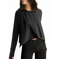 UEU Women's Crop Tops for Workout Yoga Athletic, Flowy Split Side Slit Oversize Long Sleeve Summer Fall Tee Shirts