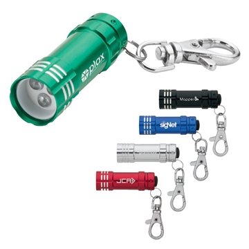 75 Custom Ugo LED Flashlight with Lobster Clip - Aluminum