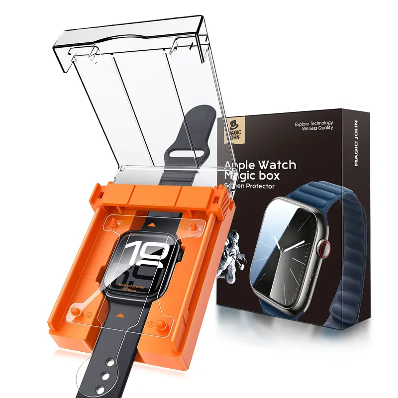 MAGIC JOHN 2 Pack Apple Watch Ceramic Screen Protector Easy Install Anti Shock