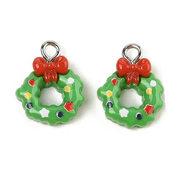 Christmas Theme Opaque Resin Pendants