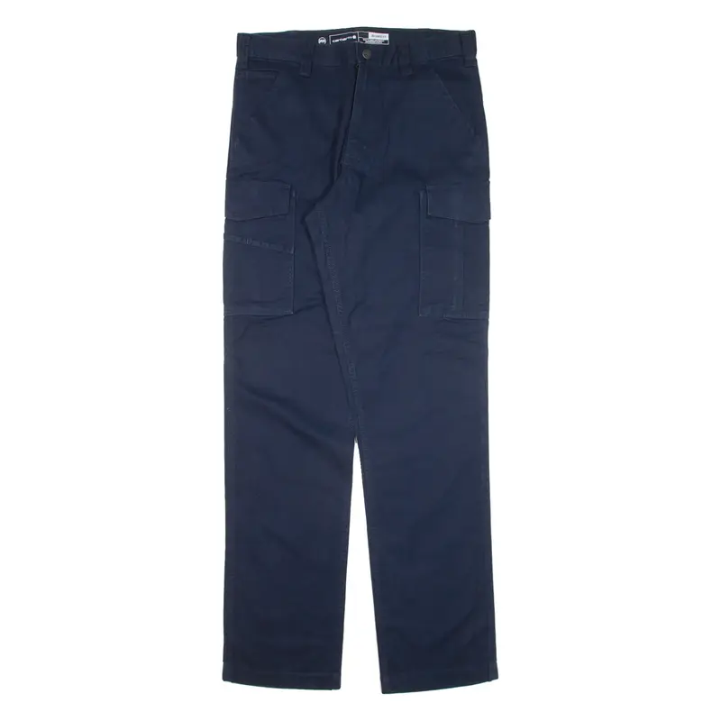CARHARTT IRR Cargo Workwear Mens Trousers Blue Relaxed Straight W33 L36