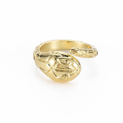 Snake Shape Rack Plating Alloy Cuff Rings