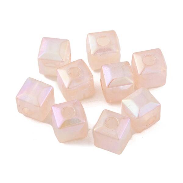 UV Plating Rainbow Iridescent Acrylic Beads