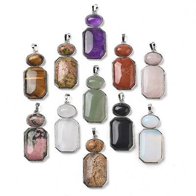 Natural & Synthetic Mixed Gemstone Human Body Shaped Pendants