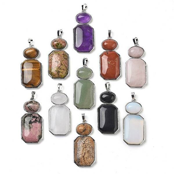 Natural & Synthetic Mixed Gemstone Human Body Shaped Pendants