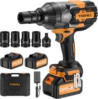 THIS HILL 1328Ft-lbs(1800Nm) 3/4 Cordless Impact Wrench, Li-Ion Brushless Impact Driver, 21V 4.0Ah Li-Ion Battery*2, 3-Speed...