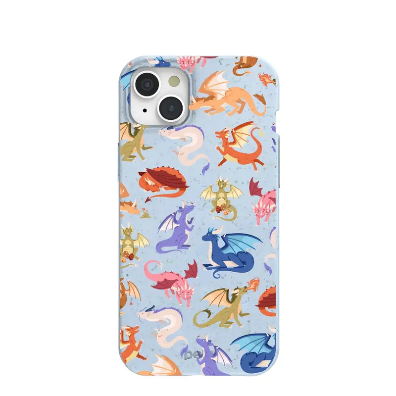 Powder Blue Dragon Cuties iPhone 15 Plus Case