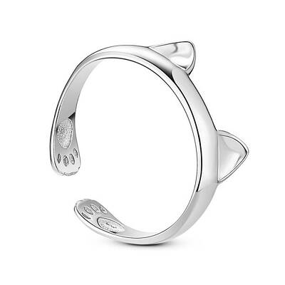Cute Design Rhodium Plated 925 Sterling Silver Ring