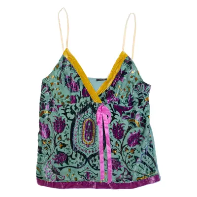 JOSEPH Womens Camisole Top Blue V-Neck Sleeveless Floral M