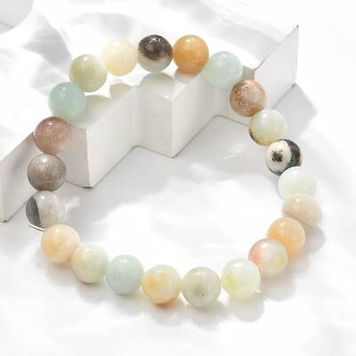 Natural Flower Amazonite Beads Stretch Bracelets