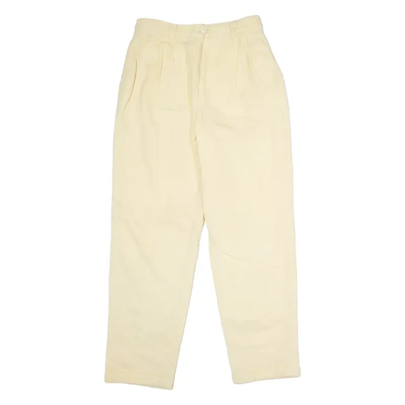 INTERNATIONAL SPOTLIGHT CLOTHING Pleated Womens Trousers Yellow Straight 90s Wool W28 L30