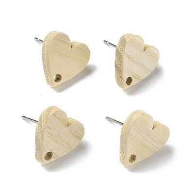 Ash Wood Stud Earring Findings