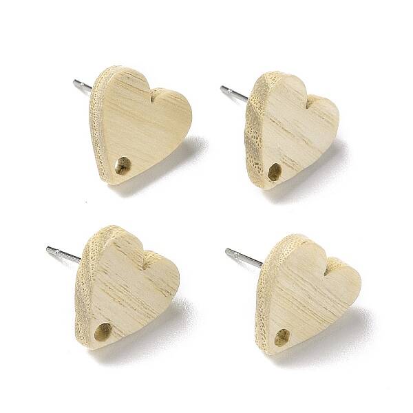Ash Wood Stud Earring Findings