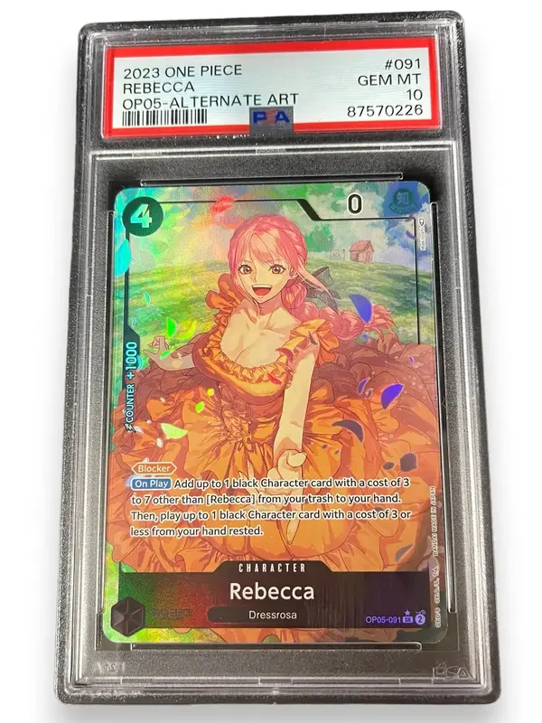 PSA 10 Rebecca OP 05 Alternate ART GEM MINT 10 #091 2023 One Piece Trading Card Game