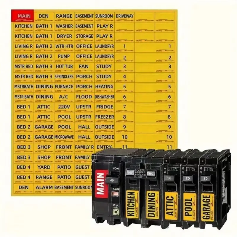 Circuit Breaker Box Label, 1 Sheet 129 Waterproof Circuit Breaker Decals, Conspicuous Identification Weatherproof Fuse Box St...