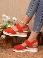 Women's Fashionable Plain Color Wedge Sandals, Casual Comfortable Platform Sandals for Summer Beach, Fashion Shoes for Party,...